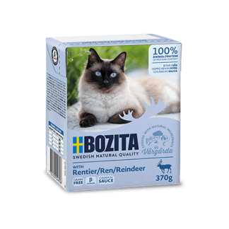 BOZITA Nassfutter für Katzen, Rentier in Sosse, 370g Tetra Pak