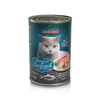LEONARDO Nassfutter für Katzen, Reich an Seefisch, 400g Dose