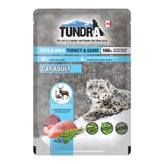 TUNDRA Nassfutter für Katzen, Geschmack Pute und Wild, im Beutel
