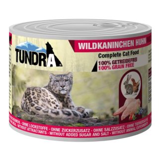 TUNDRA Nassfutter für Katzen, Geschmack Wildkaninchen und Huhn, in der Dose
