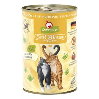 GranataPet Nassfutter für Katzen, Huhn pur, 400g Dose, für Diabetiker Katzen, Monoproteinfutter