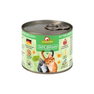 GranataPet Nassfutter für Kitten, Geflügel, 200g Dose