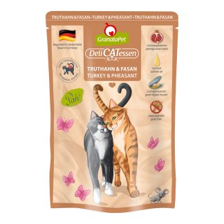 GranataPet Nassfutter für Katzen, Truthahn & Fasan, 85g Beutel