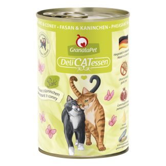GranataPet Nassfutter für Katzen, Fasan & Kaninchen, 400g Dose, für Diabetiker Katzen