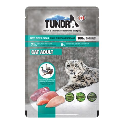 TUNDRA Nassfutter für Katzen, Geschmack Ente, Pute und Fasan