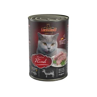 LEONARDO Nassfutter für Katzen, Reich an Rind, 400g Dose
