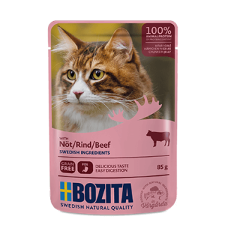 BOZITA Nassfutter für Katzen, Rind in Gelee, 85g Beutel