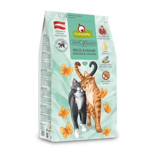 GranataPet Trockenfutter für Katzen, Wild & Huhn, 300g Sack