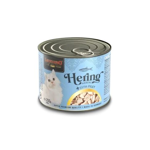 LEONARDO Nassfutter für Katzen, Hering + extra Filet, 200g Dose, für Katzen mit Diabetis