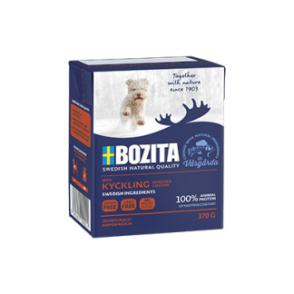 BOZITA Nassfutter für Hunde, Hühnchen in Gelee, 370g Tetra Pak