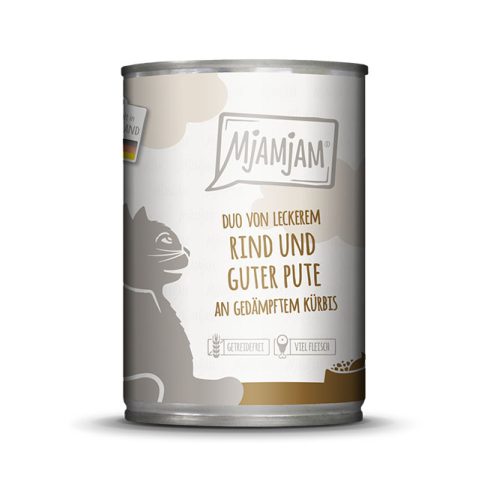 MjAMjAM Nassfutter Dose Rind und Pute Katzenfutter