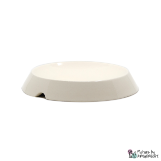 MiauStore Keramik Futternapf mit 14cm Durchmesser und 3cm hoch, Farbe Milch