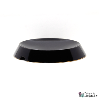 MiauStore Keramik Futternapf mit 14cm Durchmesser und 3cm hoch, Farbe Schwarz