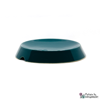 MiauStore Keramik Futternapf mit 14cm Durchmesser und 3cm hoch, Farbe Seawave